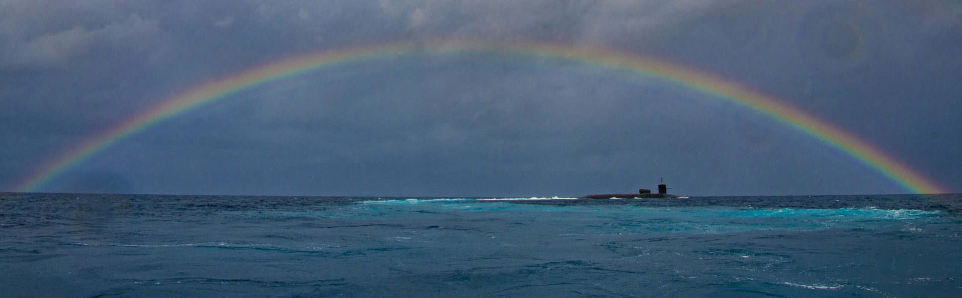 USS Georgia (SSGN 729) transiting the Mediterranean Sea during a special operations forces exercise.